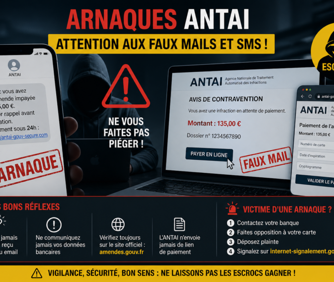 ⚠️ Arnaques ANTAI : attention aux faux mails et SMS !